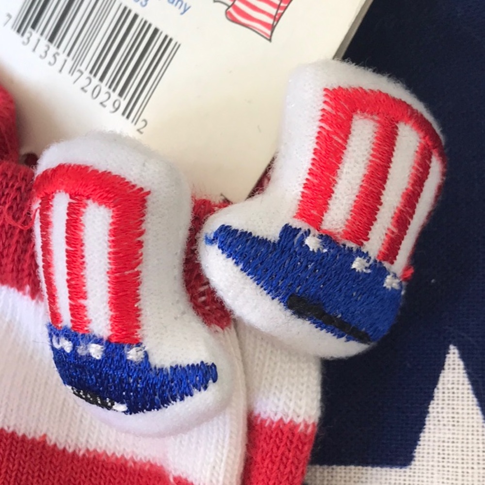 Patriotic Smiley Socks and Star Fabric - Picture 4 of 7